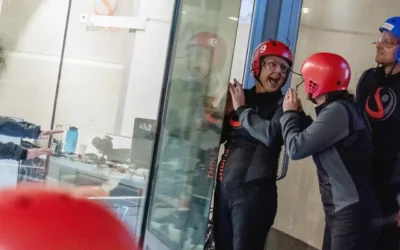 3 personer som fått Bodyflight som adrenalinupplevelse i presentkort.